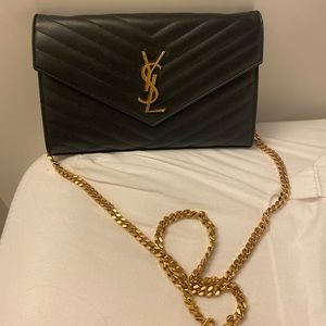 Saint laurent monogram chain wallet